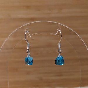 Dainty Turquoise Glass Bead Earrings